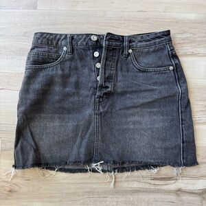 We The Free Black Denim Mini Skirt Cotton Jean Skirt